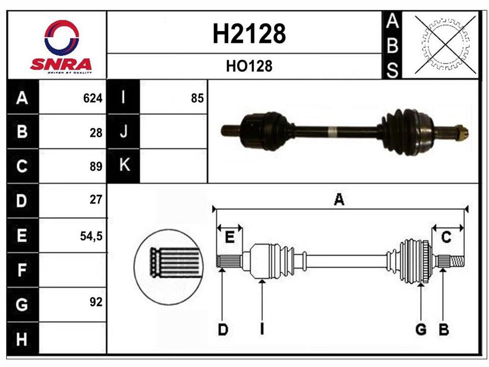 SNRA H2128 Drive shaft H2128