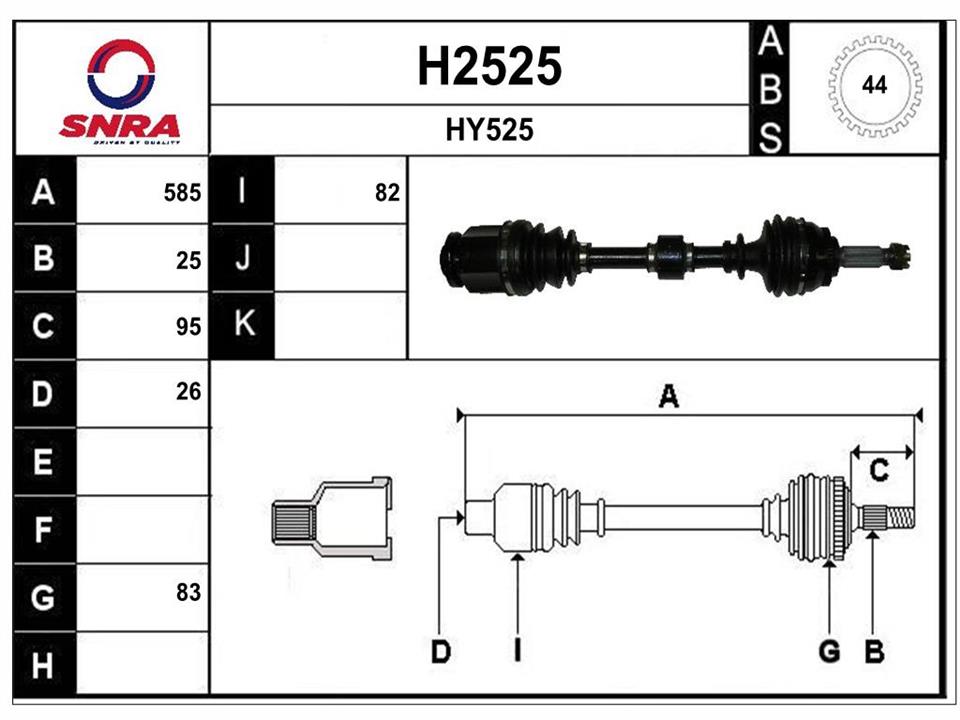 SNRA H2525 Drive shaft H2525