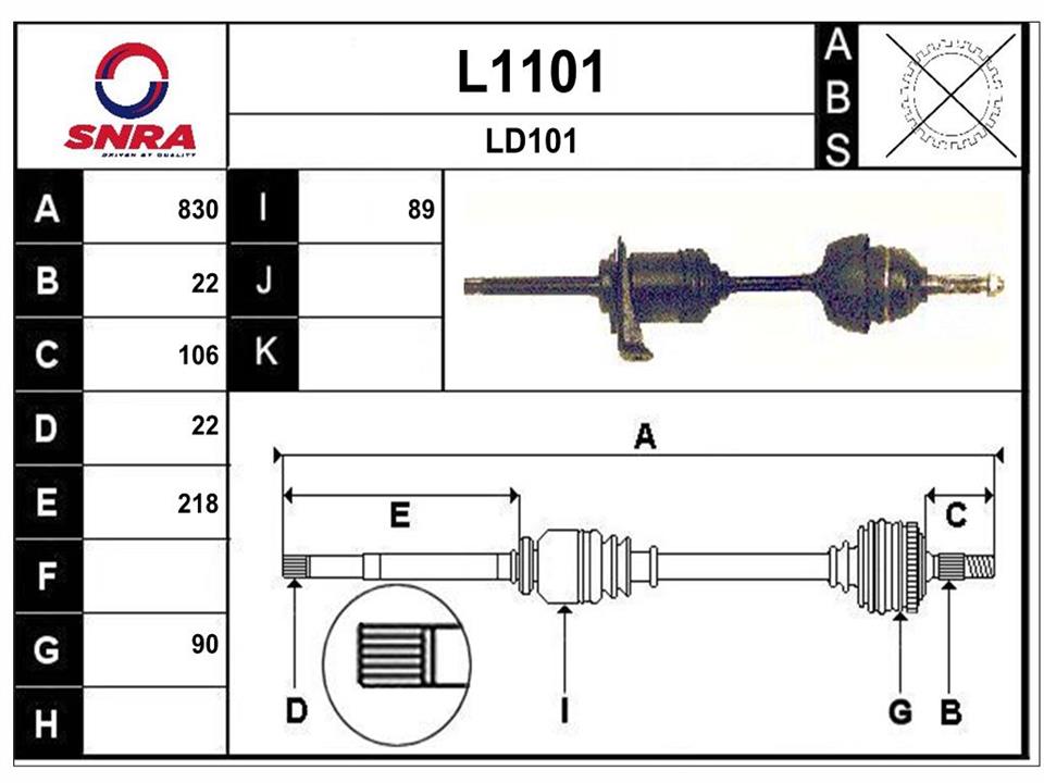 SNRA L1101 Drive shaft L1101