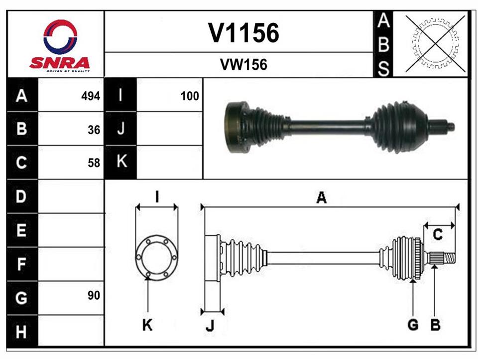 SNRA V1156 Drive shaft V1156