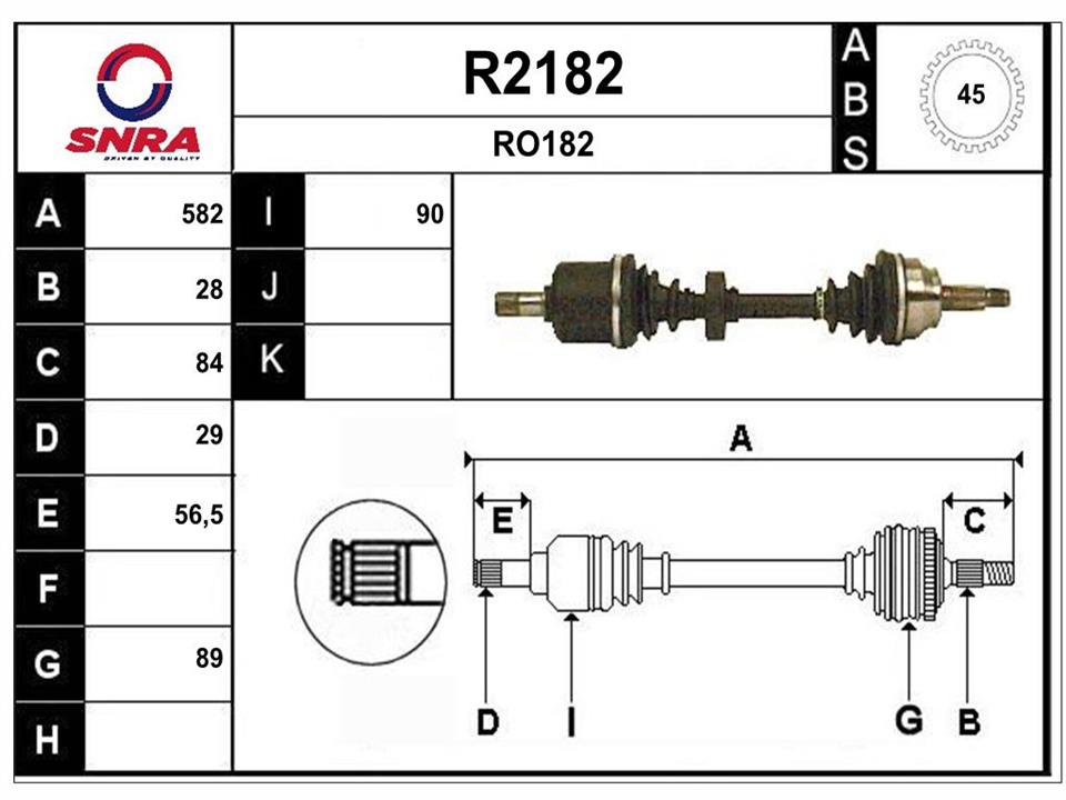 SNRA R2182 Drive shaft R2182