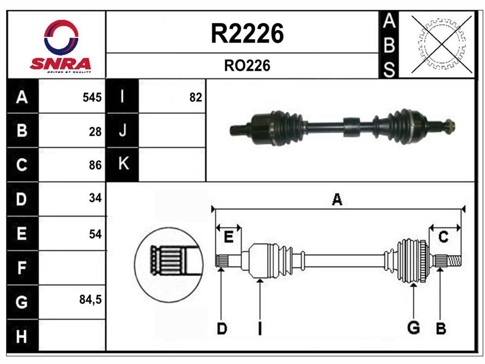 SNRA R2226 Drive shaft R2226