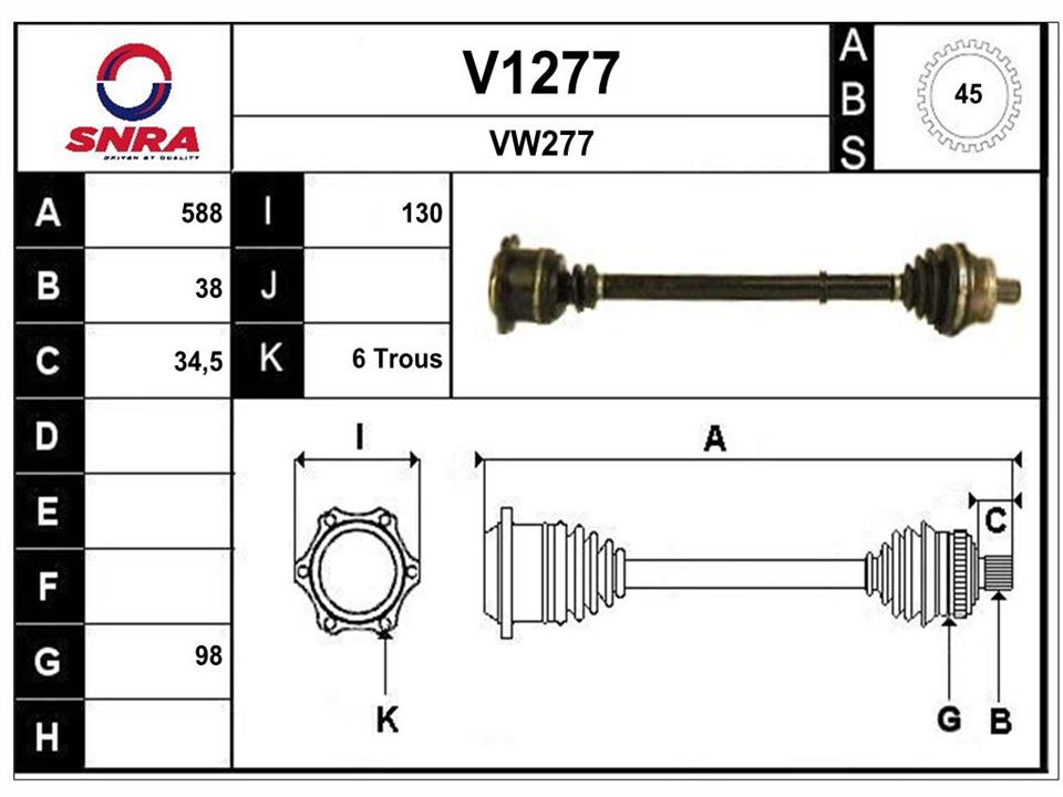SNRA V1277 Drive shaft V1277