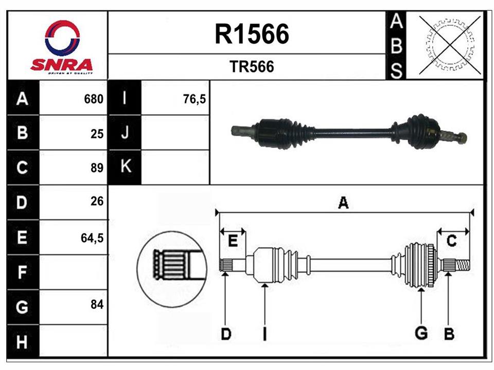 SNRA R1566 Drive shaft R1566