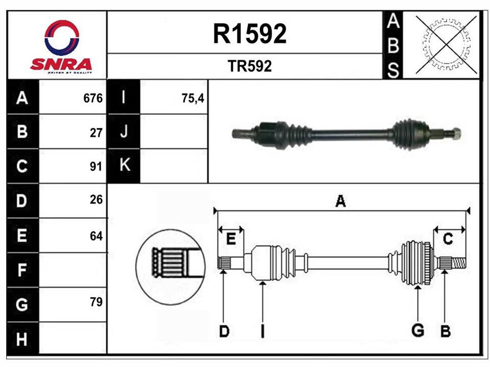 SNRA R1592 Drive shaft R1592