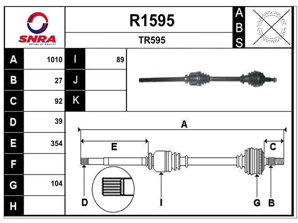 SNRA R1595 Drive shaft R1595