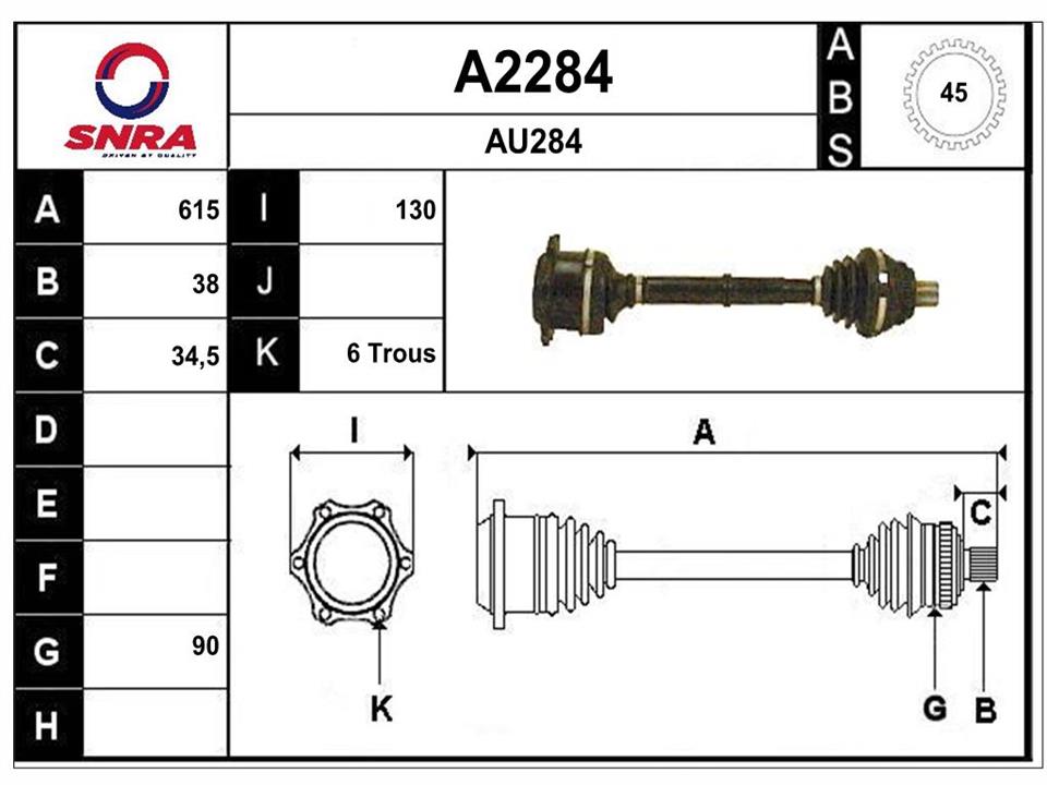 SNRA A2284 Drive shaft A2284