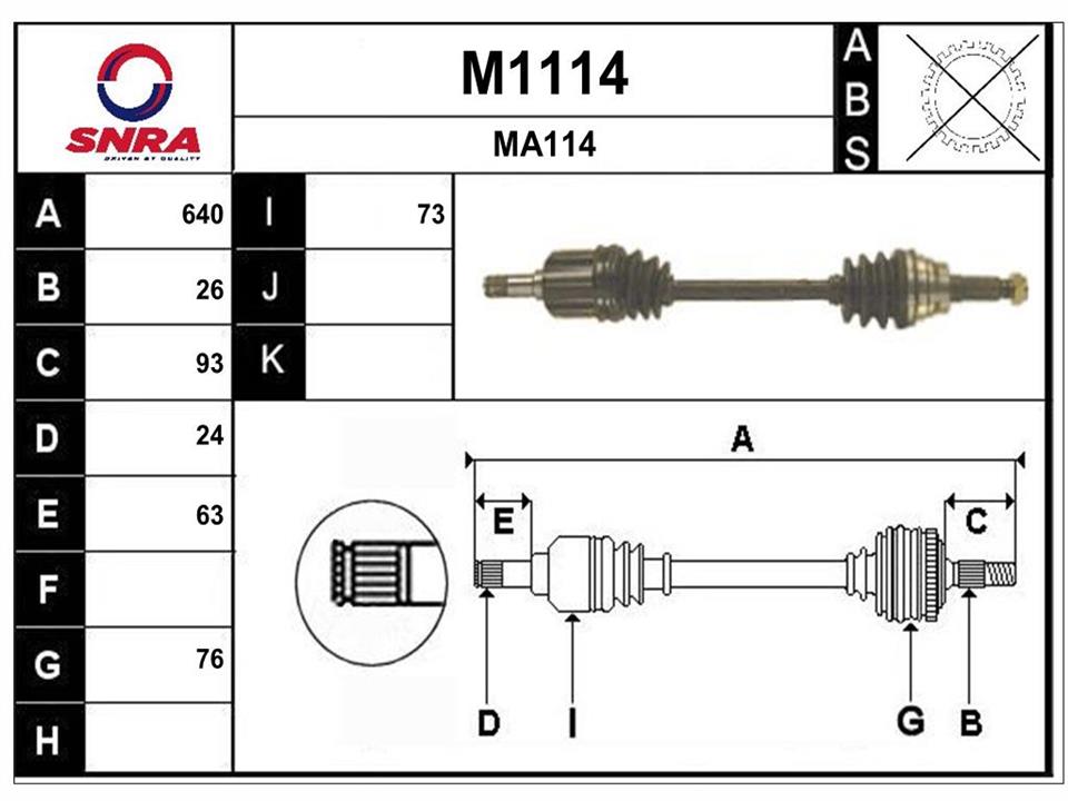 SNRA M1114 Drive shaft M1114