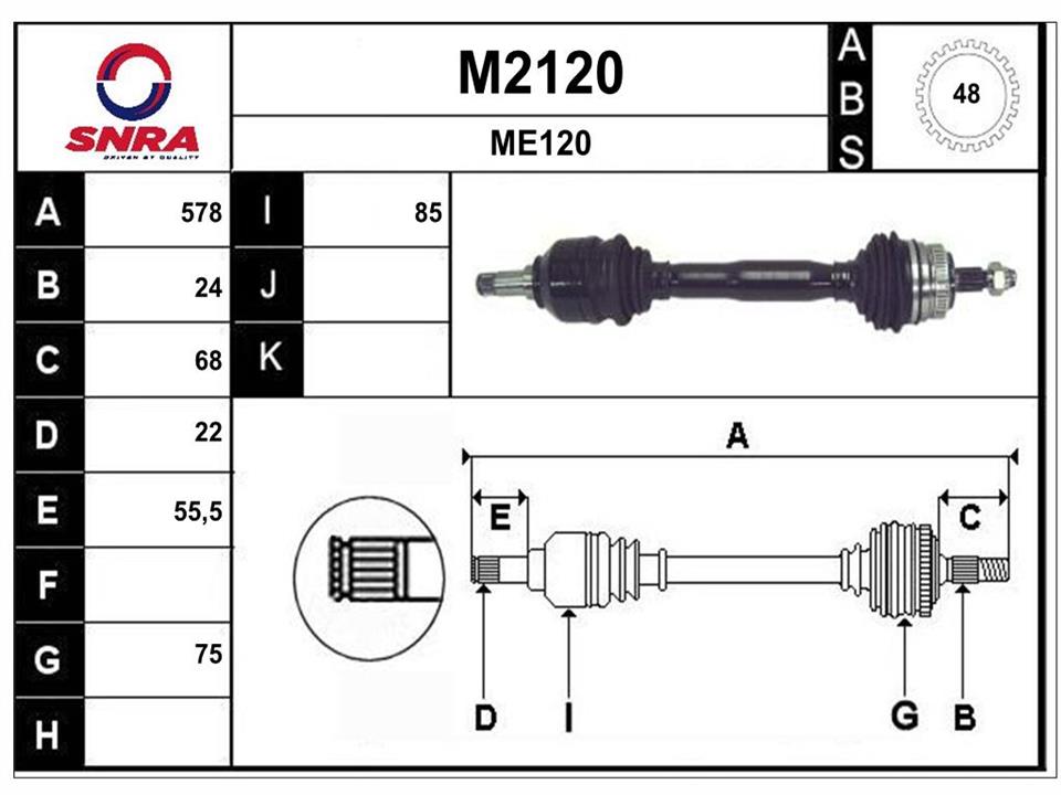 SNRA M2120 Drive shaft M2120