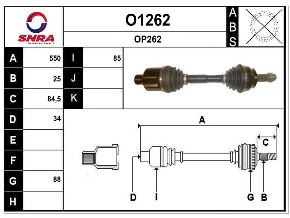 SNRA O1262 Drive shaft O1262