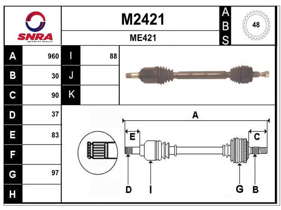 SNRA M2421 Drive shaft M2421