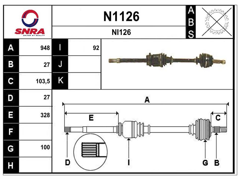 SNRA N1126 Drive shaft N1126