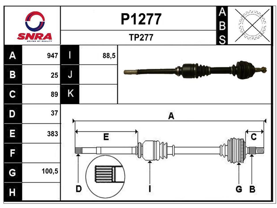 SNRA P1277 Drive shaft P1277