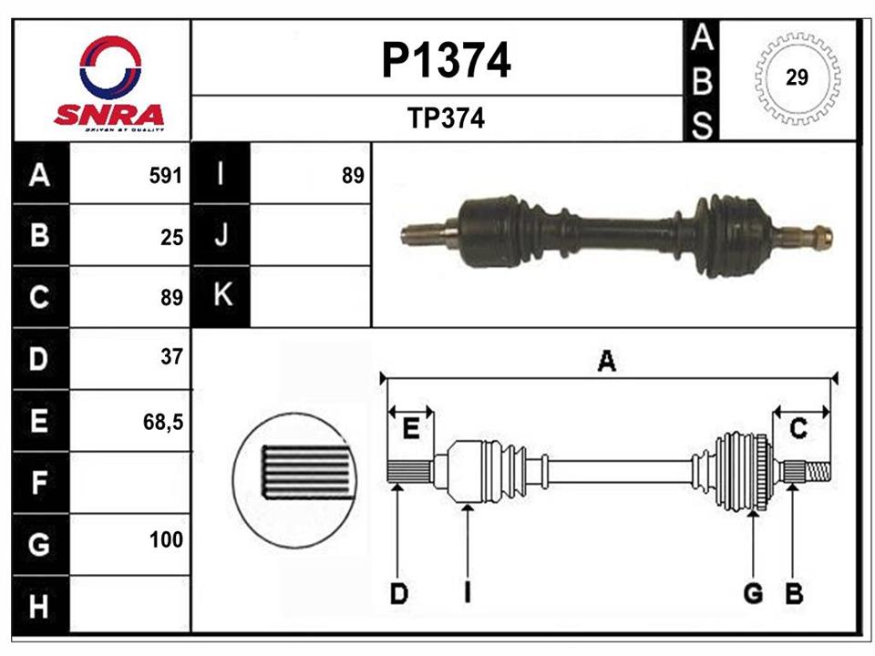 SNRA P1374 Drive shaft P1374