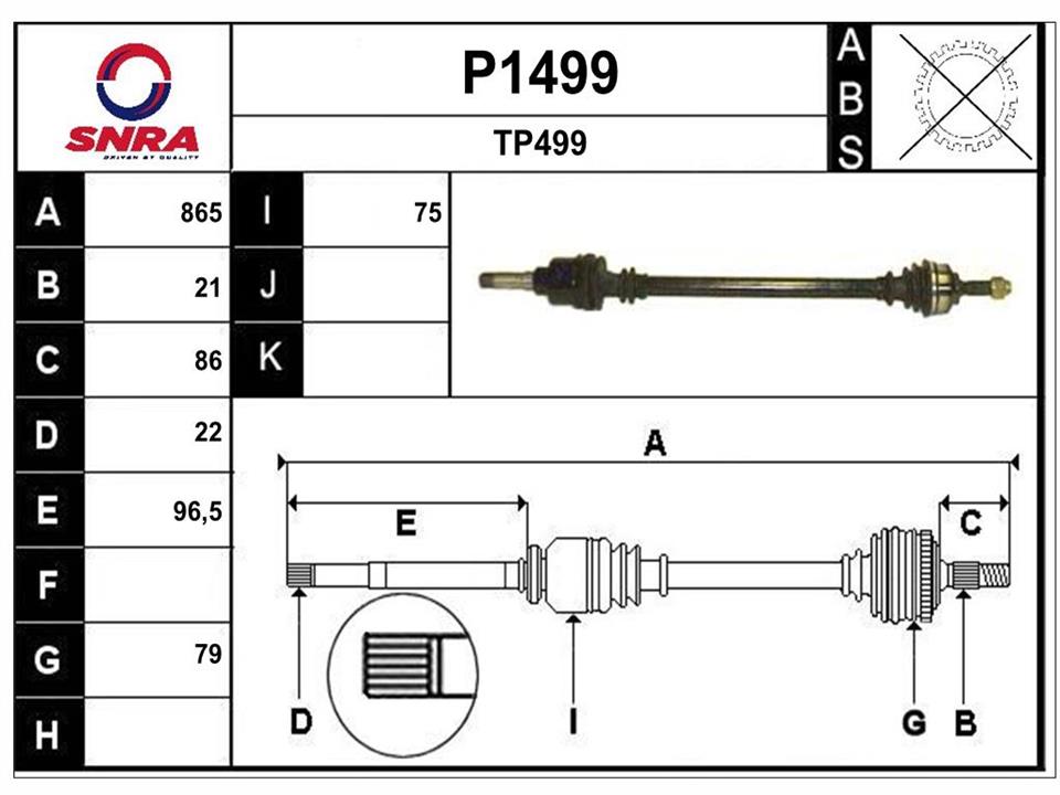 SNRA P1499 Drive shaft P1499