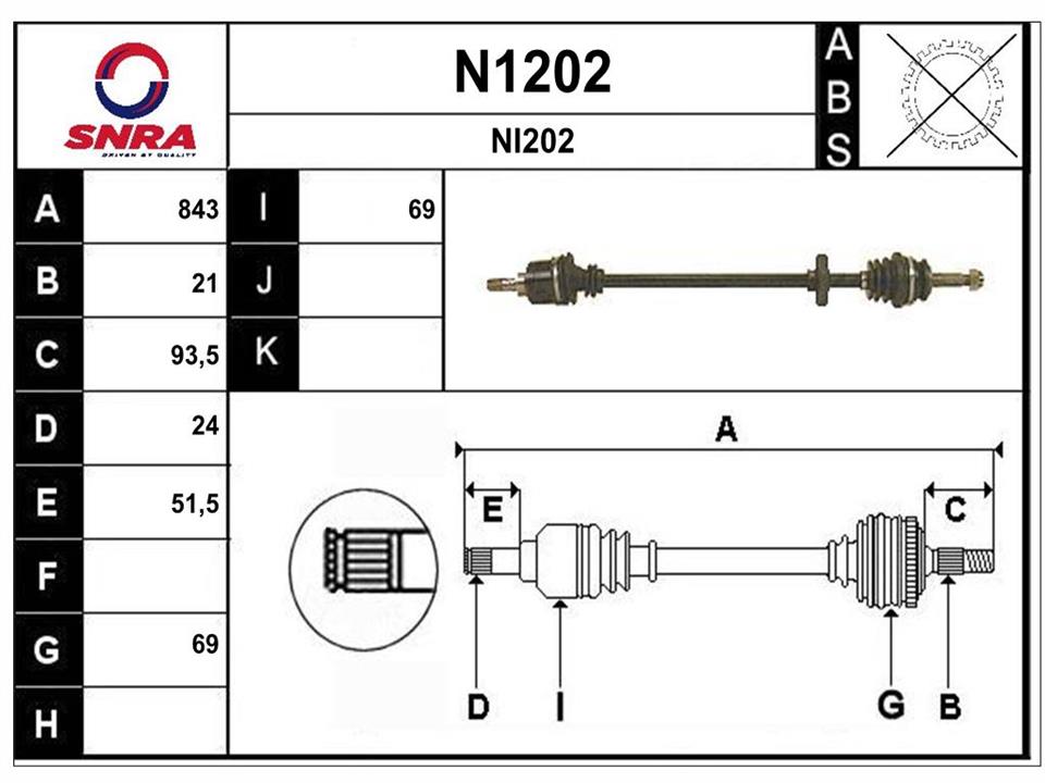 SNRA N1202 Drive shaft N1202