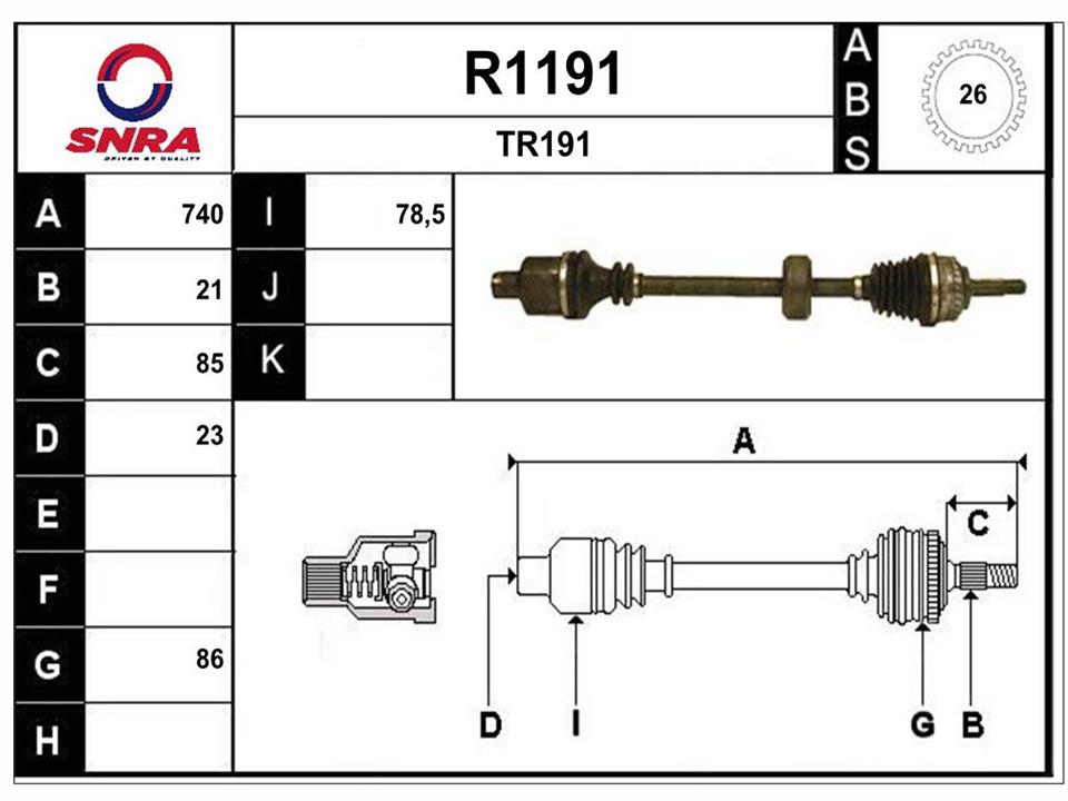 SNRA R1191 Drive shaft R1191