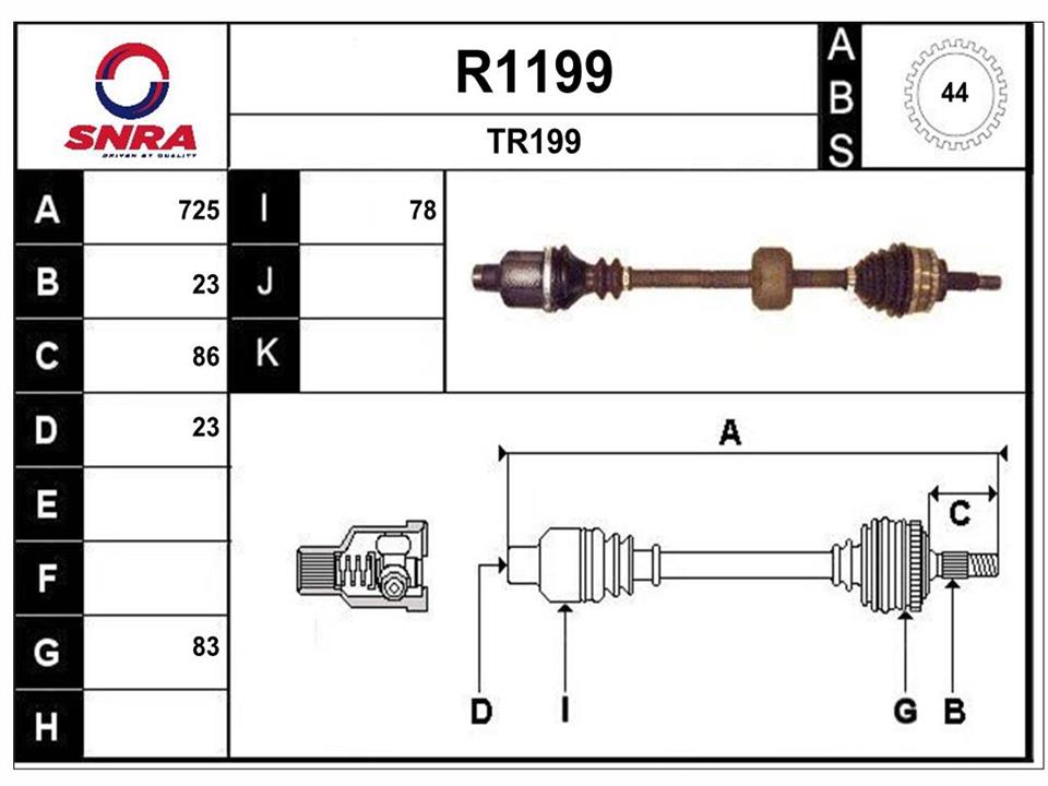 SNRA R1199 Drive shaft R1199