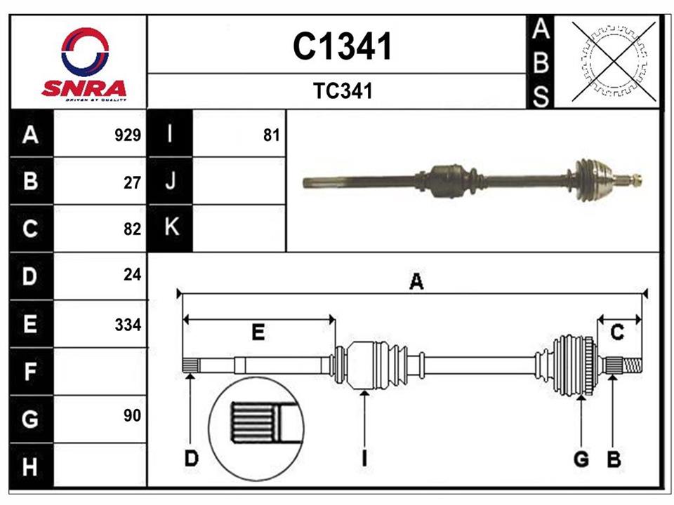 SNRA C1341 Drive shaft C1341