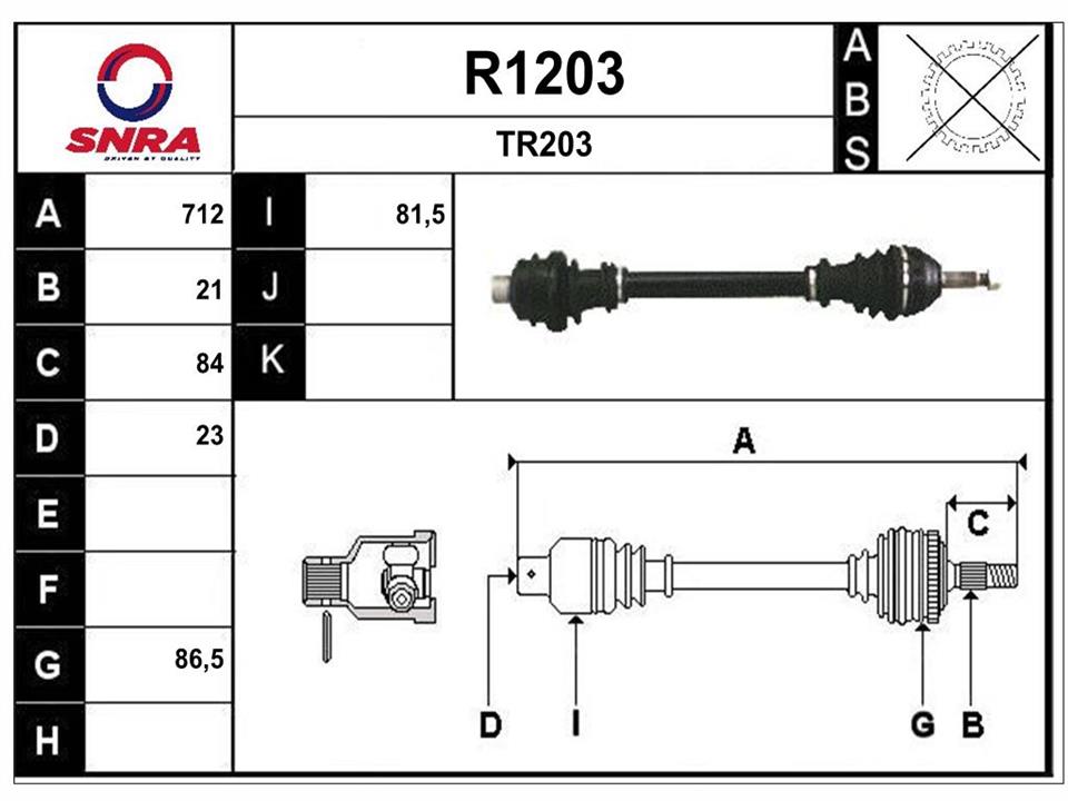 SNRA R1203 Drive shaft R1203