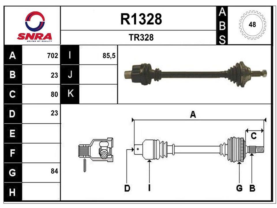 SNRA R1328 Drive shaft R1328