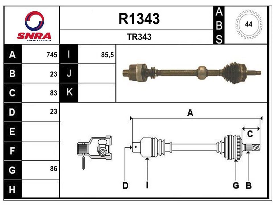 SNRA R1343 Drive shaft R1343