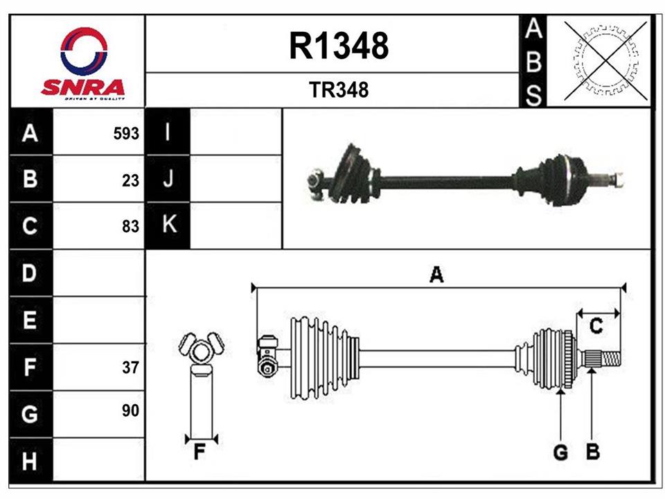 SNRA R1348 Drive shaft R1348
