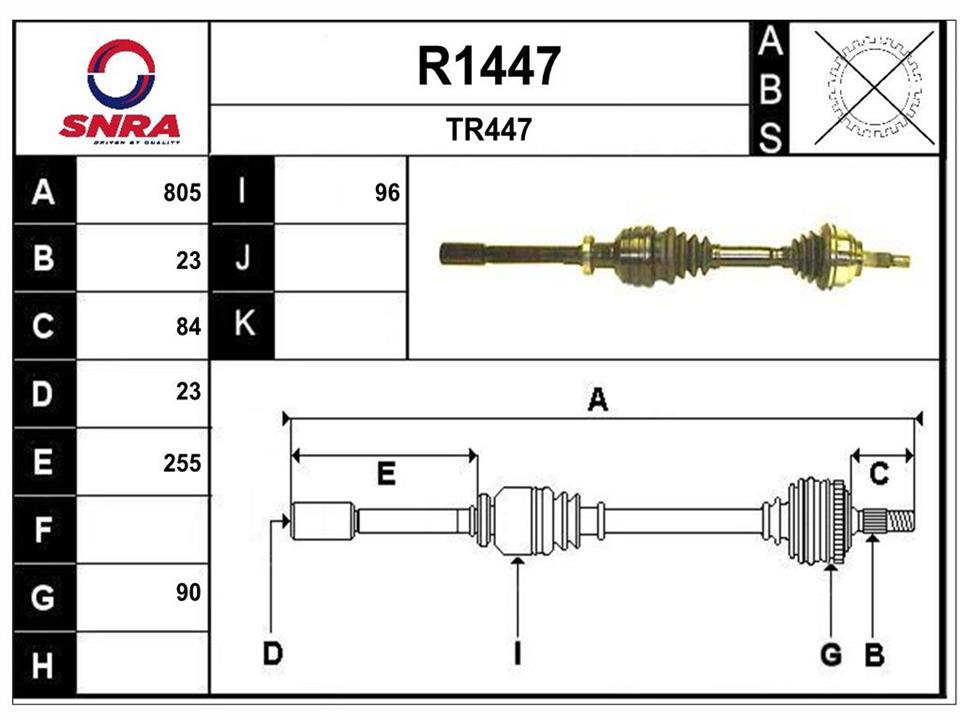 SNRA R1447 Drive shaft R1447