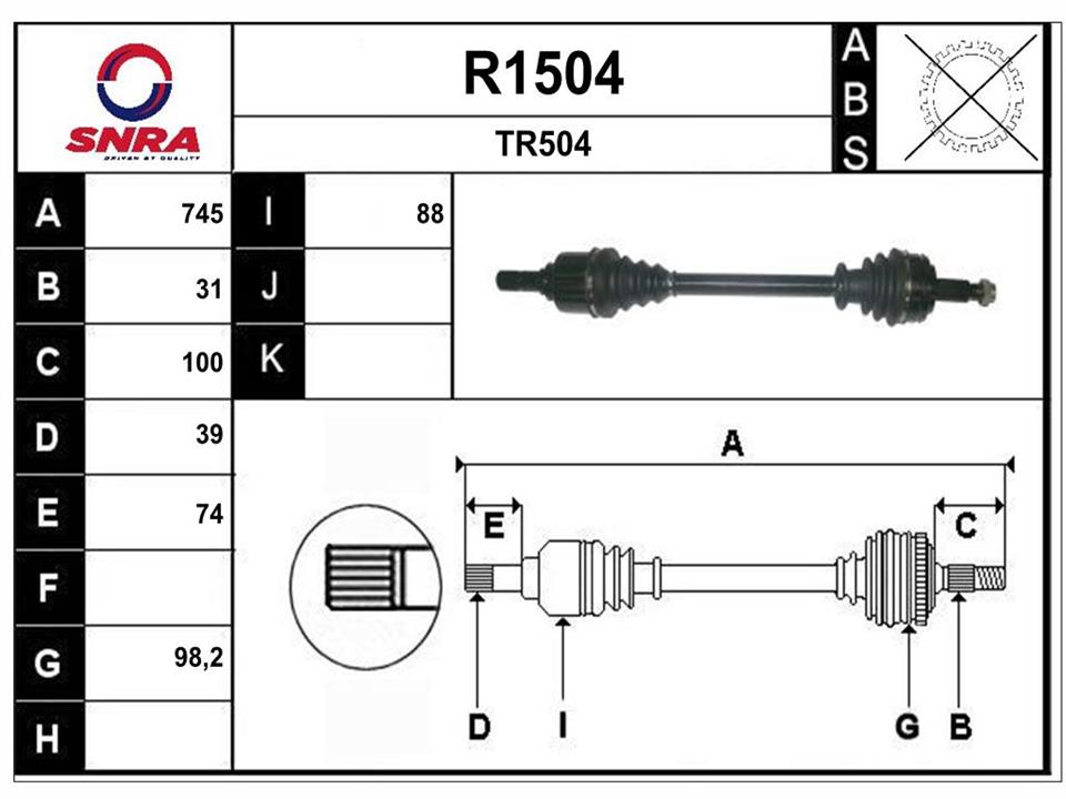 SNRA R1504 Drive shaft R1504