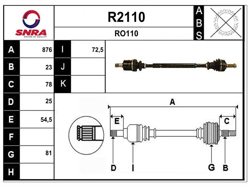 SNRA R2110 Drive shaft R2110