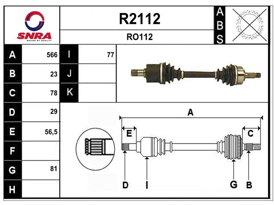 SNRA R2112 Drive shaft R2112