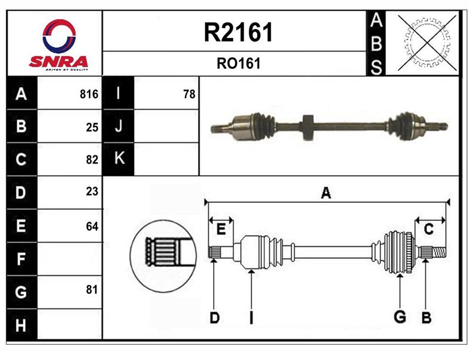 SNRA R2161 Drive shaft R2161