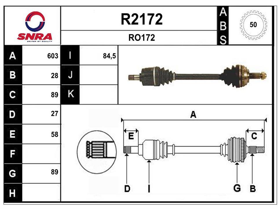 SNRA R2172 Drive shaft R2172
