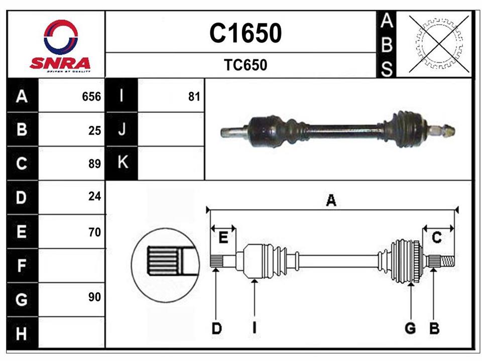 SNRA C1650 Drive shaft C1650