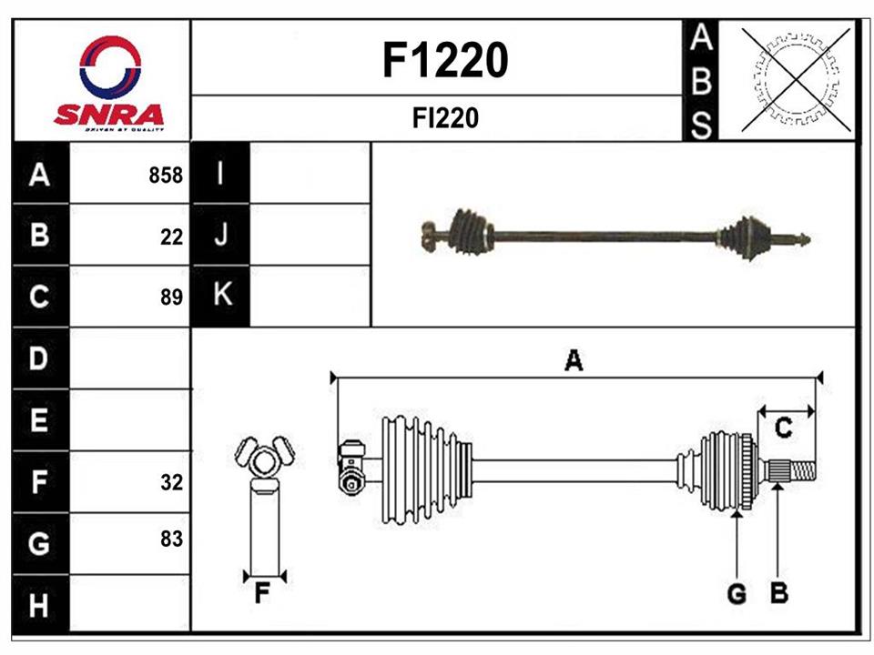 SNRA F1220 Drive shaft F1220