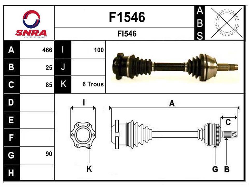 SNRA F1546 Drive shaft F1546