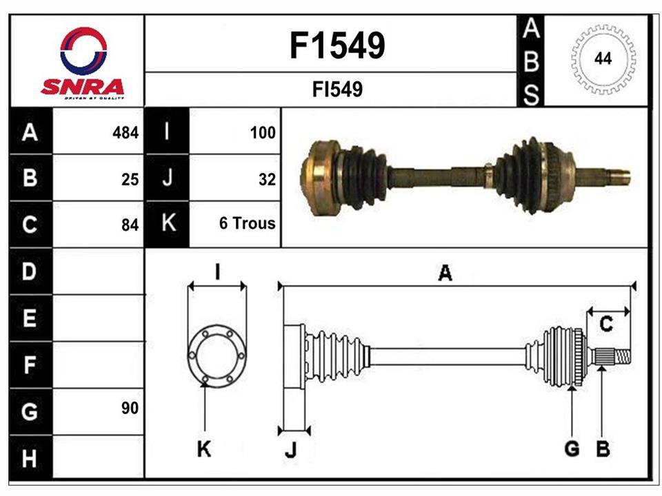SNRA F1549 Drive shaft F1549