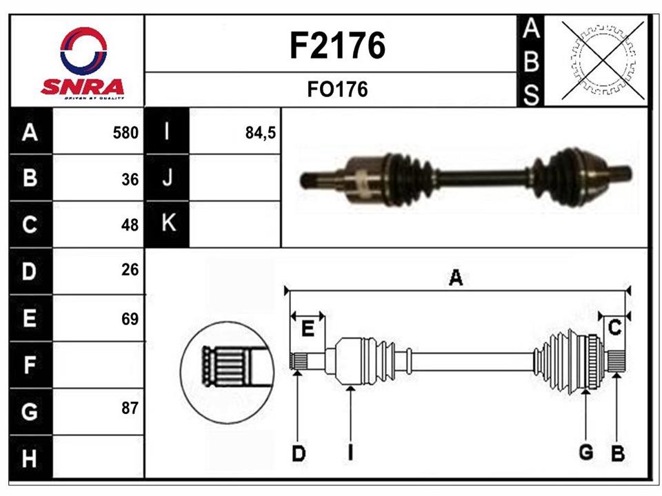 SNRA F2176 Drive shaft F2176