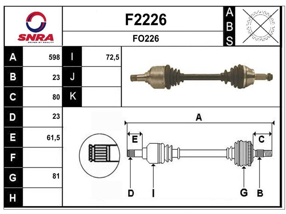 SNRA F2226 Drive shaft F2226