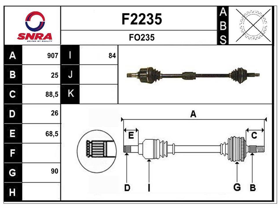 SNRA F2235 Drive shaft F2235