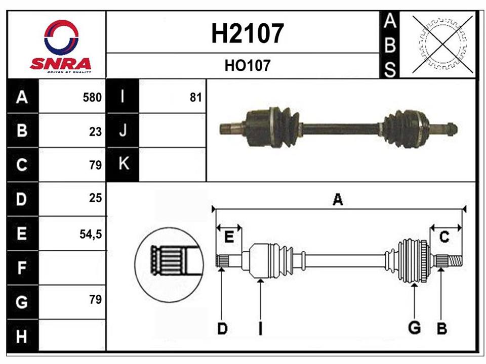 SNRA H2107 Drive shaft H2107