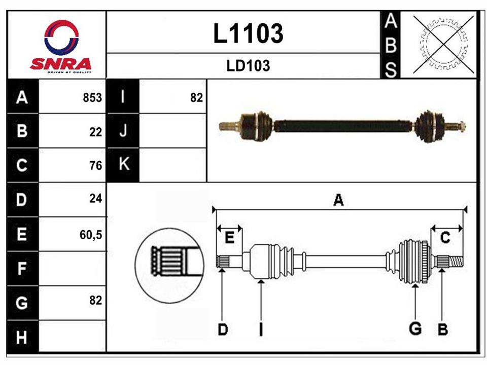 SNRA L1103 Drive shaft L1103