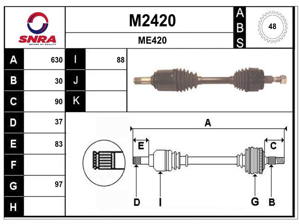 SNRA M2420 Drive shaft M2420