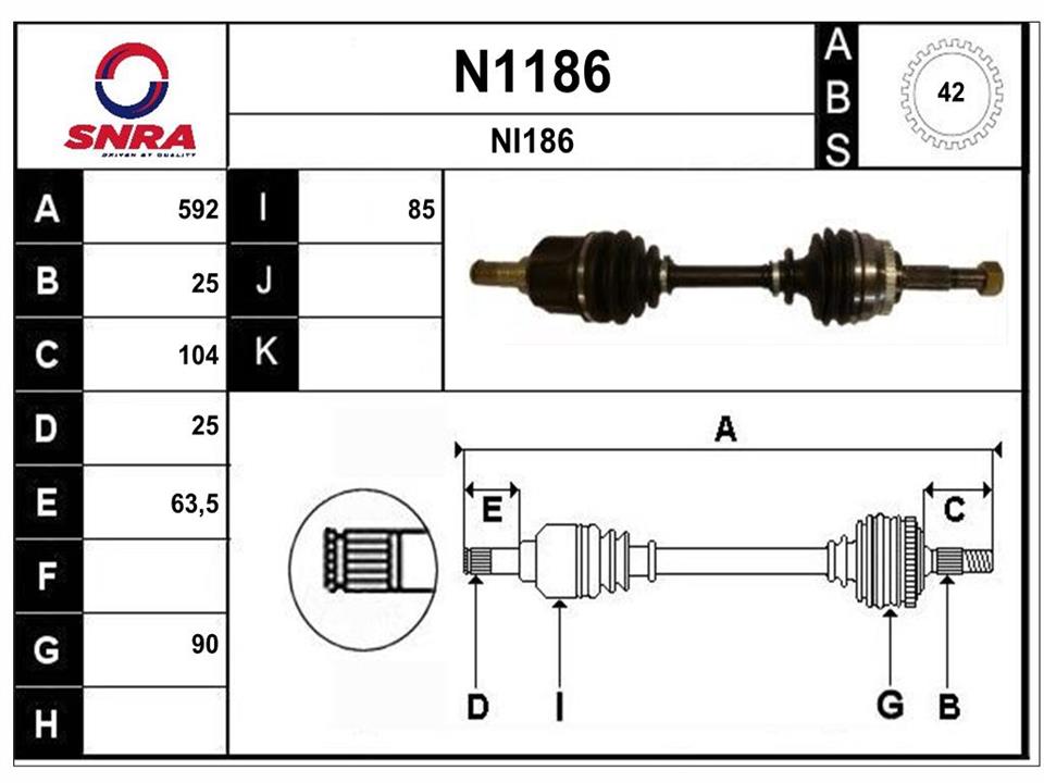 SNRA N1186 Drive shaft N1186