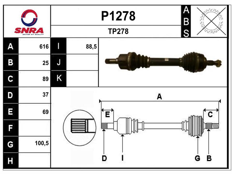 SNRA P1278 Drive shaft P1278