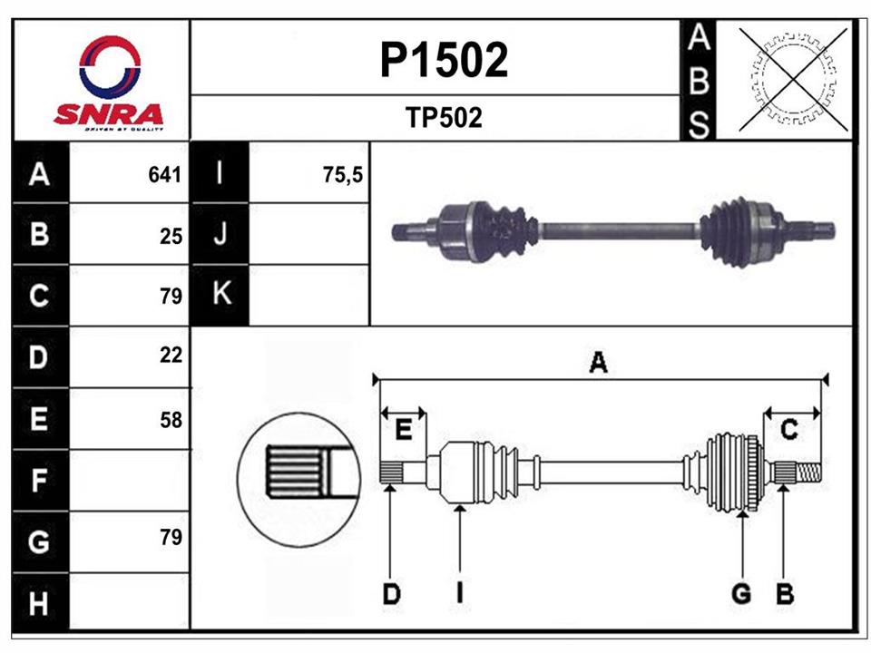 SNRA P1502 Drive shaft P1502