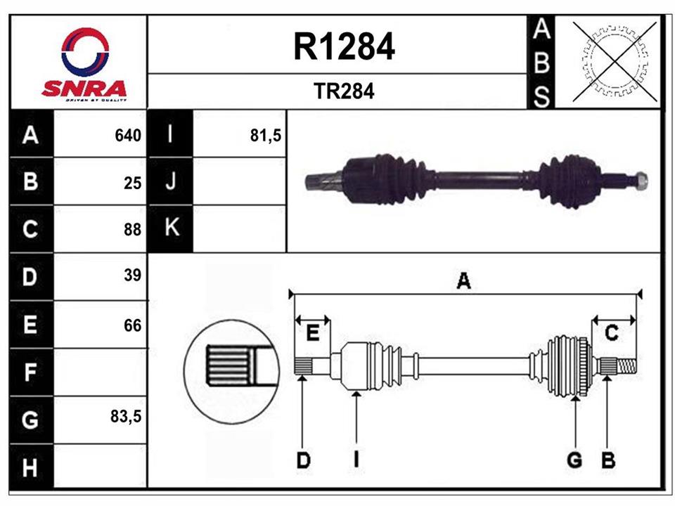 SNRA R1284 Drive shaft R1284