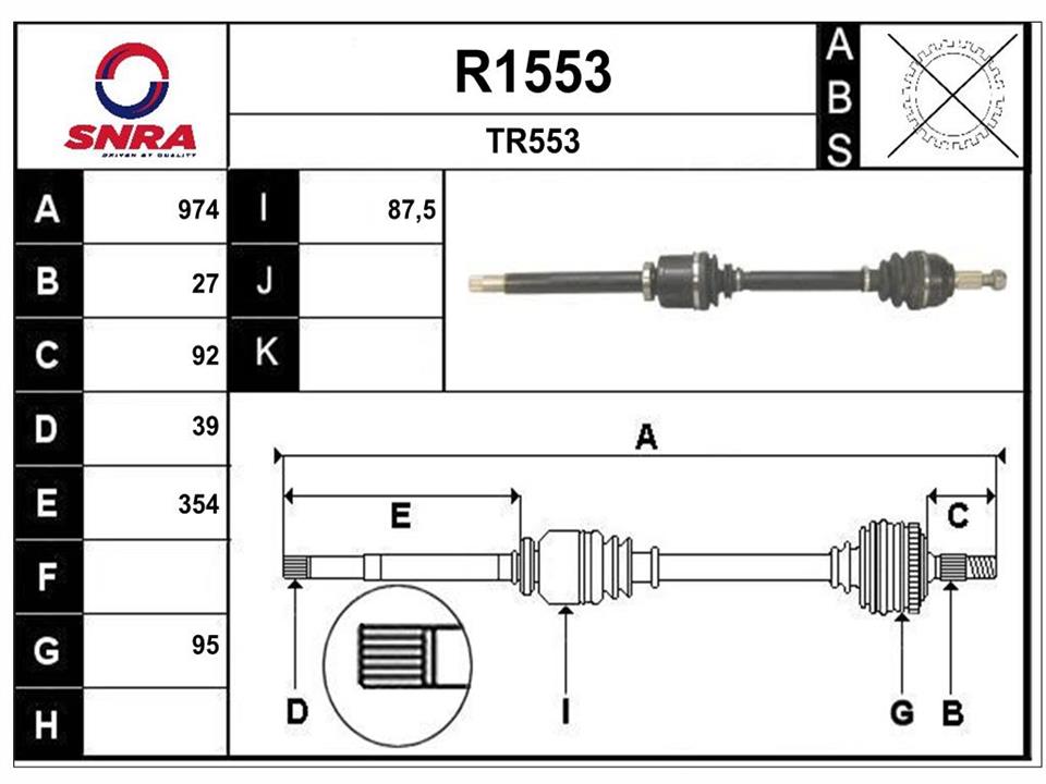 SNRA R1553 Drive shaft R1553