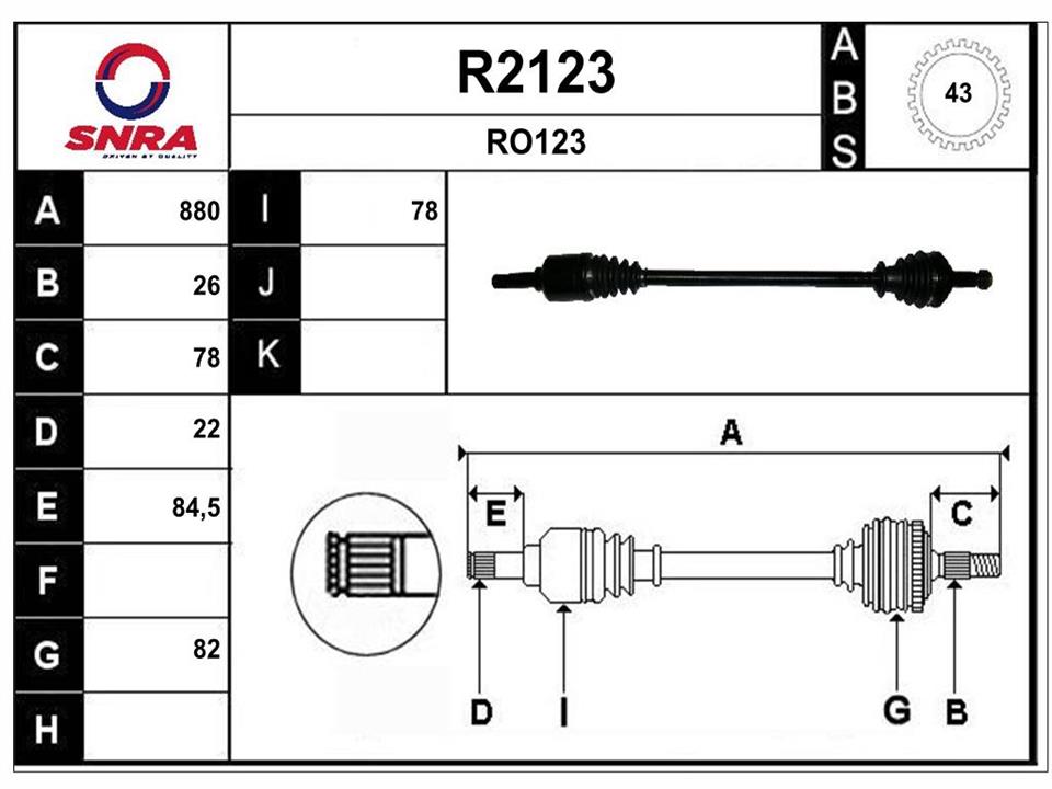 SNRA R2123 Drive shaft R2123