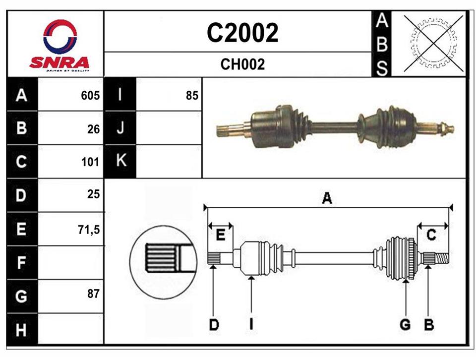 SNRA C2002 Drive shaft C2002